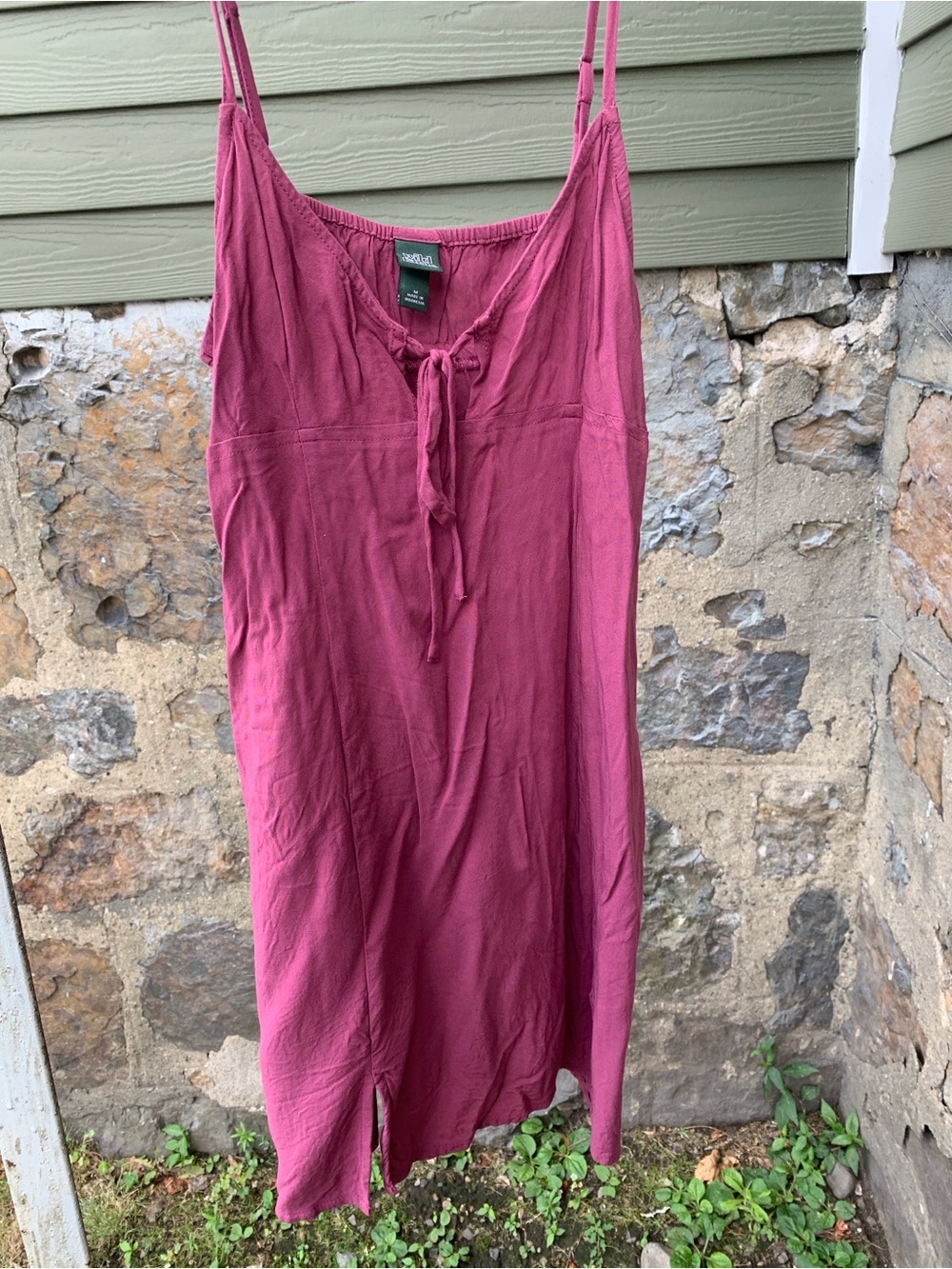 Target Magenta Mini Dress with pockets and tie detail